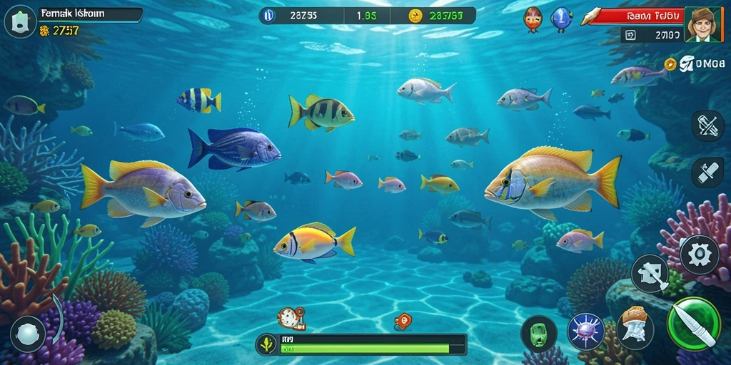 Screenshot gameplay 2757 yang menampilkan serunya menembak ikan.