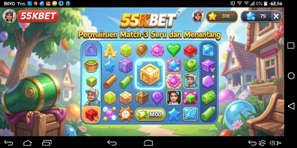 Tampilan gameplay <strong>55KBET</strong> yang menarik dan penuh warna.