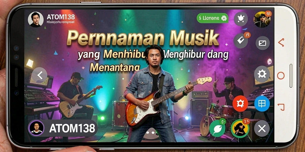 Screenshot gameplay ATOM138 yang menunjukkan interaksi musik yang seru.