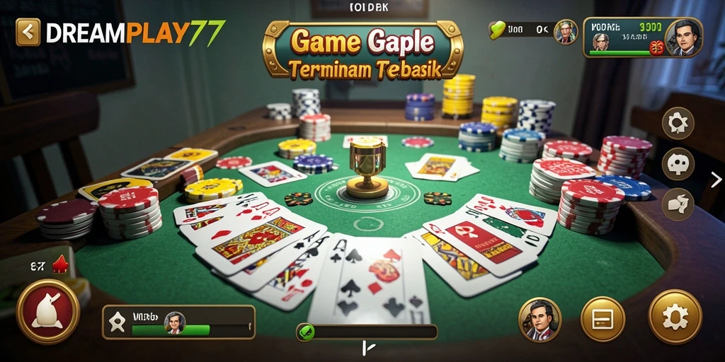 Screenshot menunjukkan gameplay Gaple yang menarik dan interaktif.