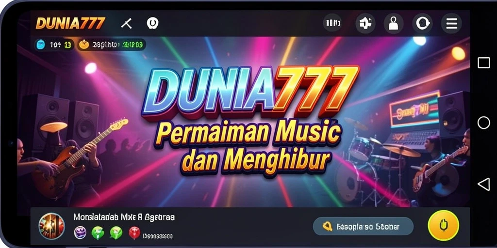 Tampilan gameplay musik DUNIA777 yang penuh warna dan interaktif.