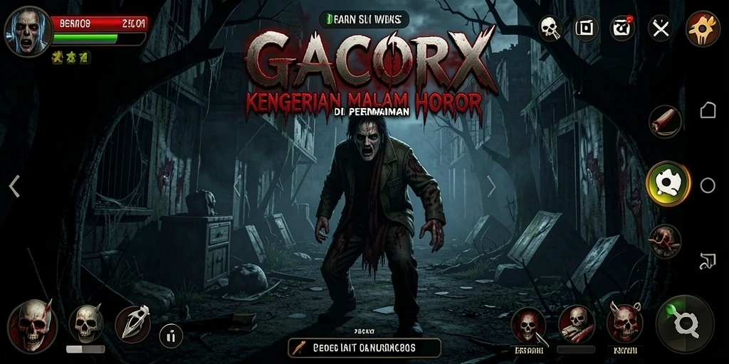 Gameplay seram GACORX dengan suasana mencekam.