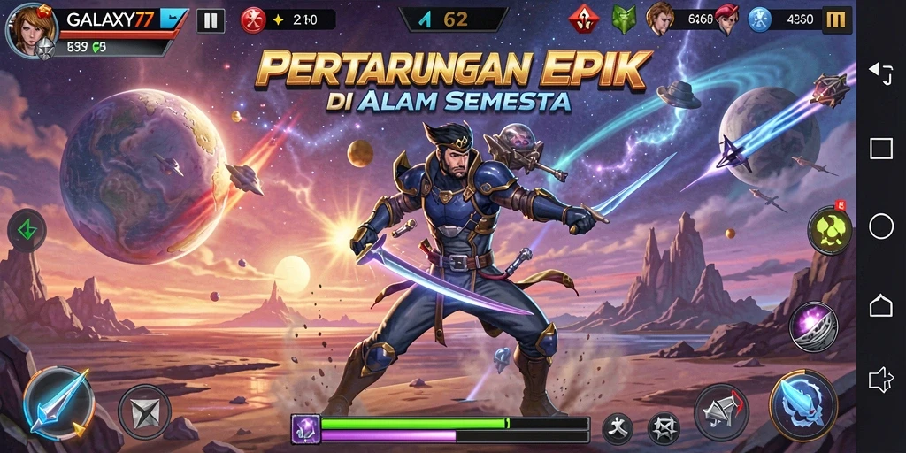 Gameplay GALAXY77 yang mendebarkan dan penuh aksi.