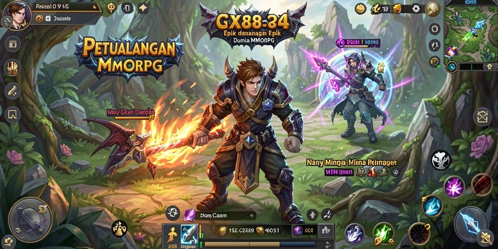 Screenshot gameplay GX88 menampilkan aksi seru dalam dunia MMORPG.