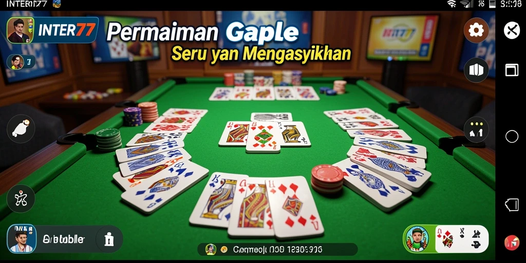 Tampilan menarik dari gameplay Gaple dalam INTER77.