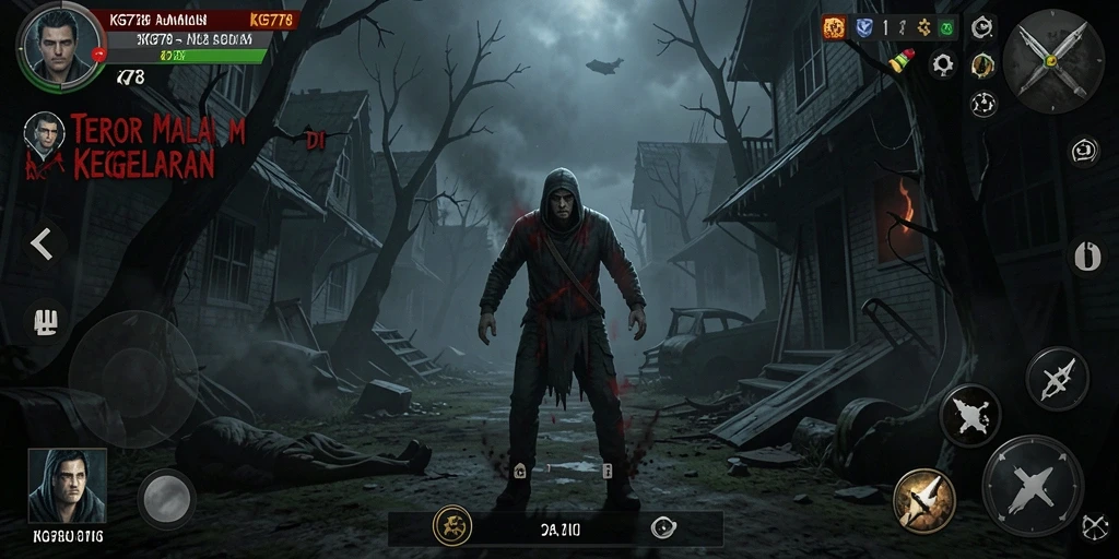 Tampilan mencekam dari gameplay KG778 penuh dengan kegelapan dan kejutannya.