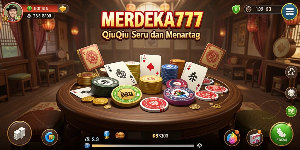 Tampilan menarik dari gameplay QiuQiu di MERDEKA777.