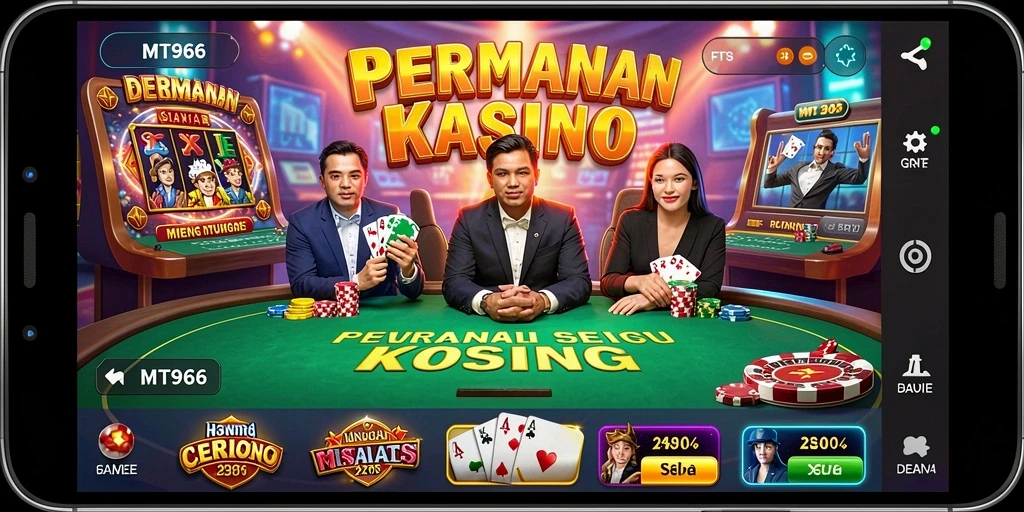 Tampilan gameplay Kasino yang menampilkan pengalaman bermain di MT966.