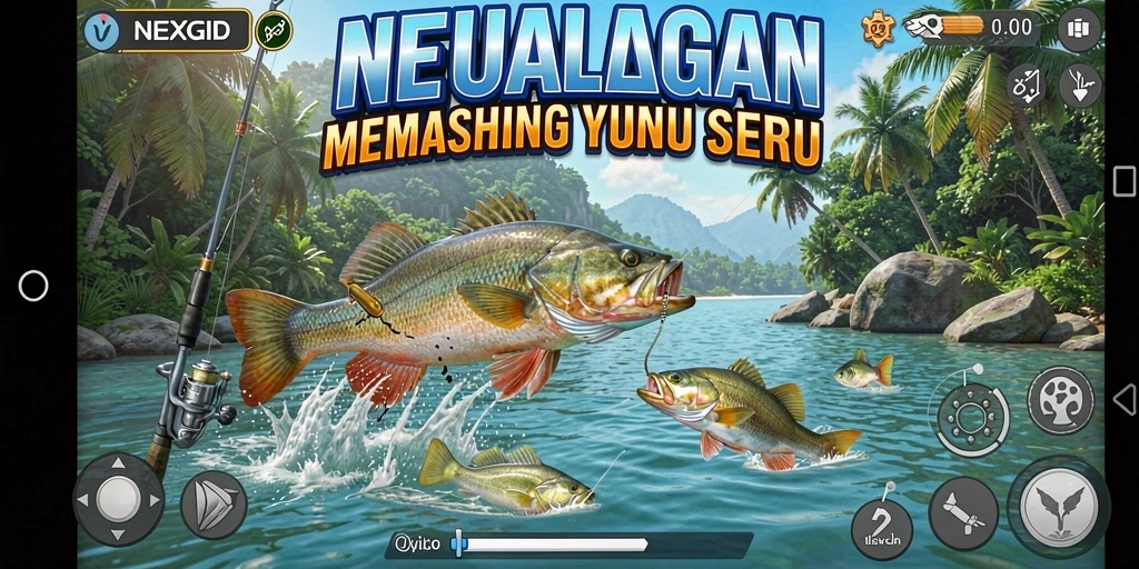 Tangkapan ikan spektakuler dalam gameplay NEXGID.