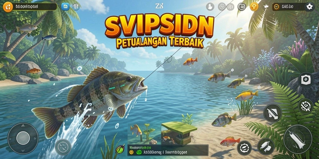 Screenshot dari gameplay <strong>SVIPSIDN</strong> yang menampilkan pengalaman memancing yang mendebarkan.