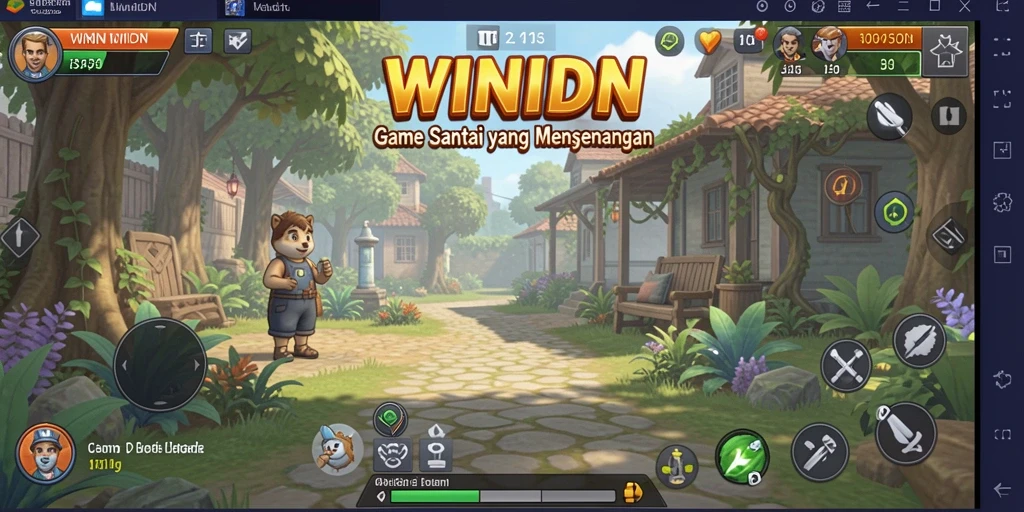 Tangkapan layar gameplay WINIDN yang ceria dan menarik.