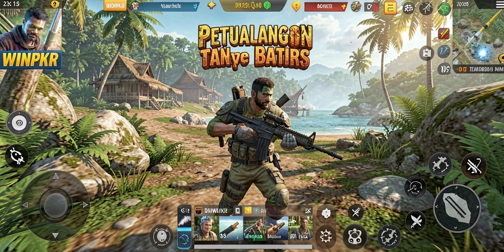 Screenshot gameplay <strong>WINPKR</strong> menampilkan petualangan di dunia terbuka yang menakjubkan.